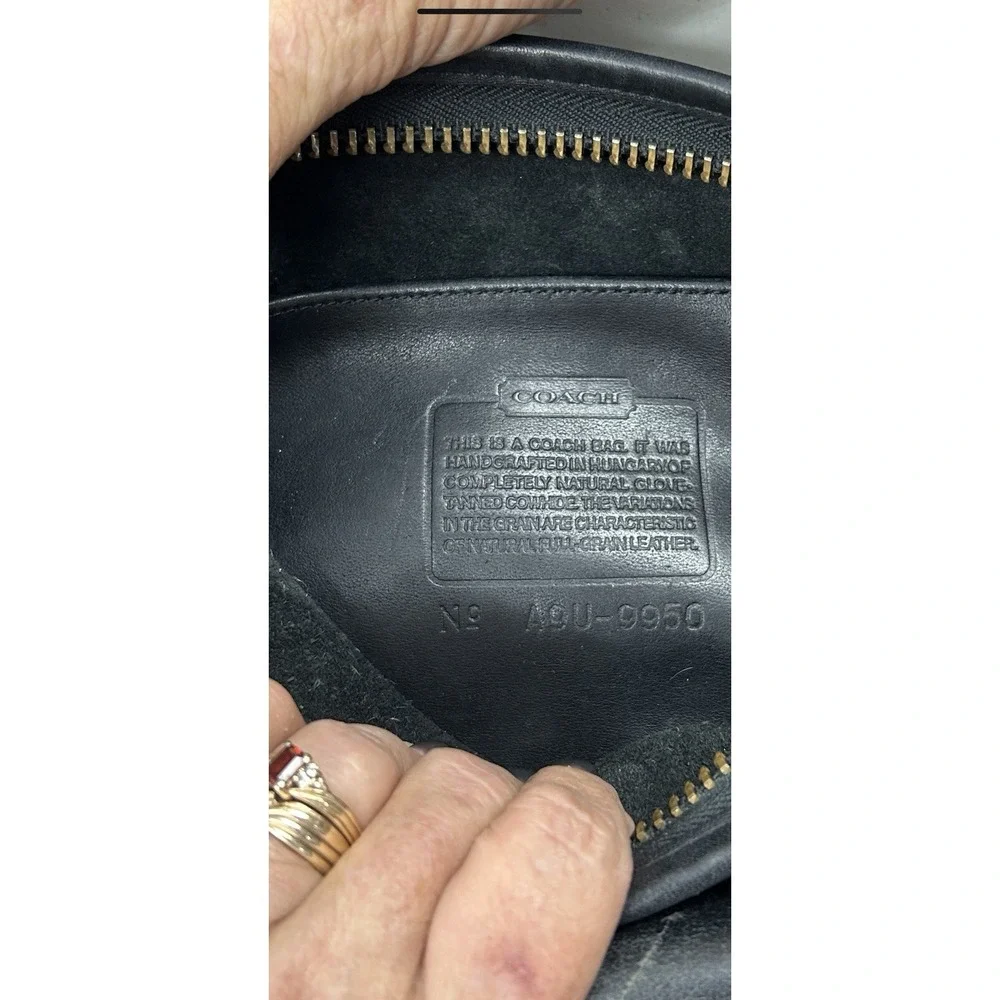 Coach VTG Janice Black Leather Crossbody Hobo Bag Brass Hardware 90s Made in USA